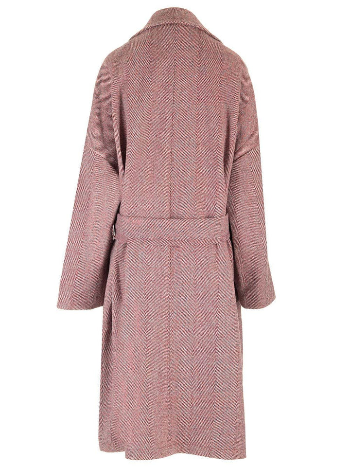Etro Chevron Wool Coat Coats - Bordeaux | 9f5791ab31ee373dc76fbc9bfc4b412b3432e4dd