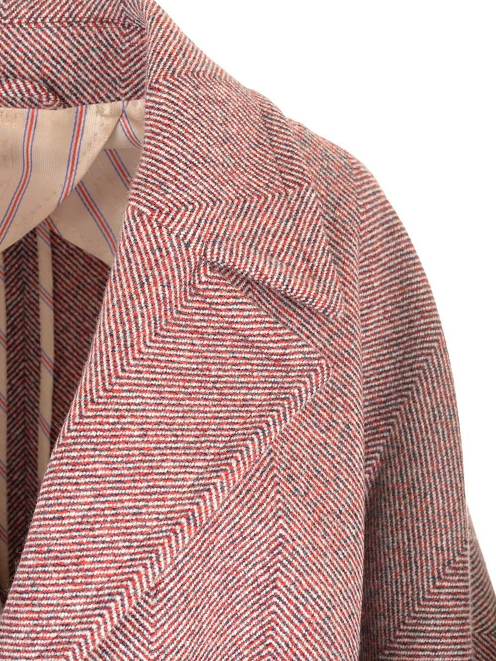 Etro Chevron Wool Coat Coats - Bordeaux | e7138fddfbc49af0c8c46016c5c528de56e1a7a7