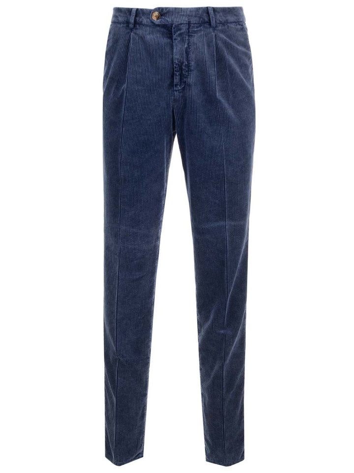Brunello Cucinelli Blue Corduroy Trousers - Blue | 59e6392ad8e61ca21179af6735e105b78c374b21