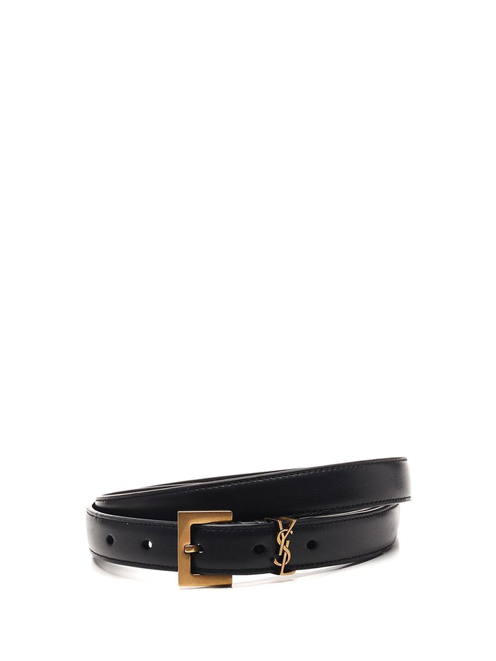 Saint Laurent Cassandre Belts - Black | 2d8714fd36c7305e979b52434f7b62965b75018c