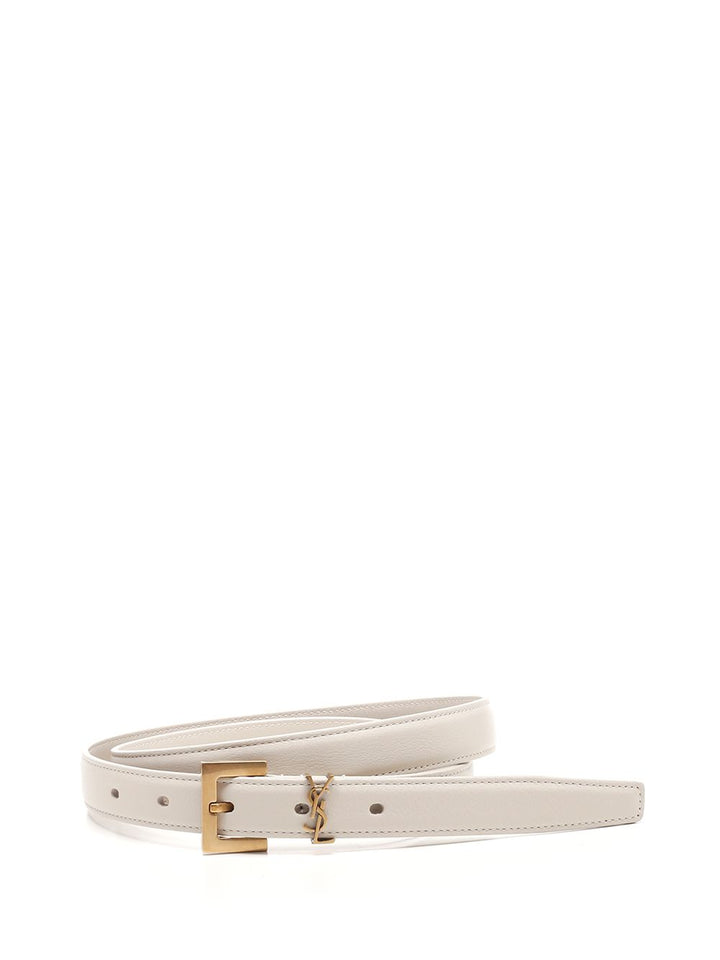 Saint Laurent Ysl Logo Belt Belts - White | e853769c2f16b0ad3b6f850d046424ec19518266
