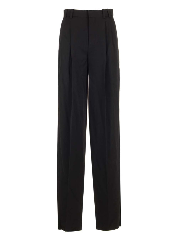 Saint Laurent Straight Leg Trousers - Black | 9f26fe351bea76ad8935171cd53b4486686f1bf2