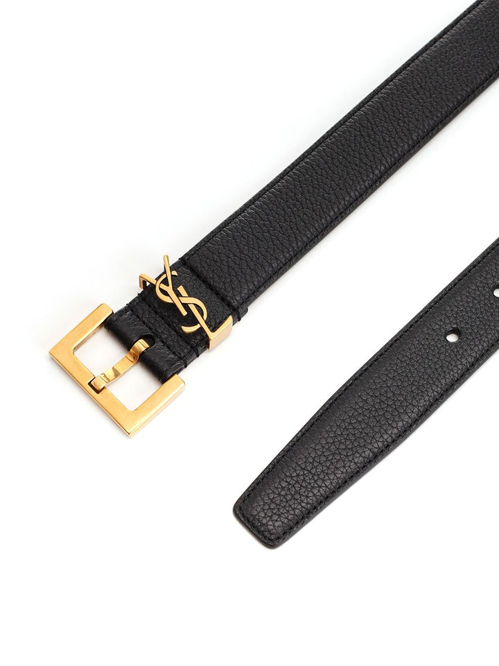 Saint Laurent Cassandre Belts - Black | 10cd8154fc080c096f17b3cea84f7fd4570bab60