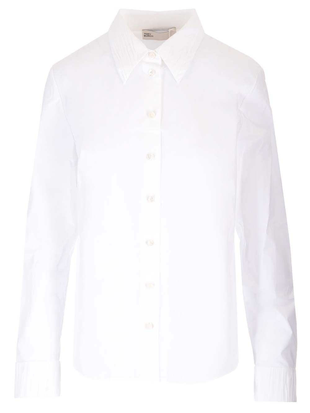 Tory Burch Crimped Collar Shirt Shirts - White | da06f7d986955d2cf3bb33c836e06ed06c8a70ef