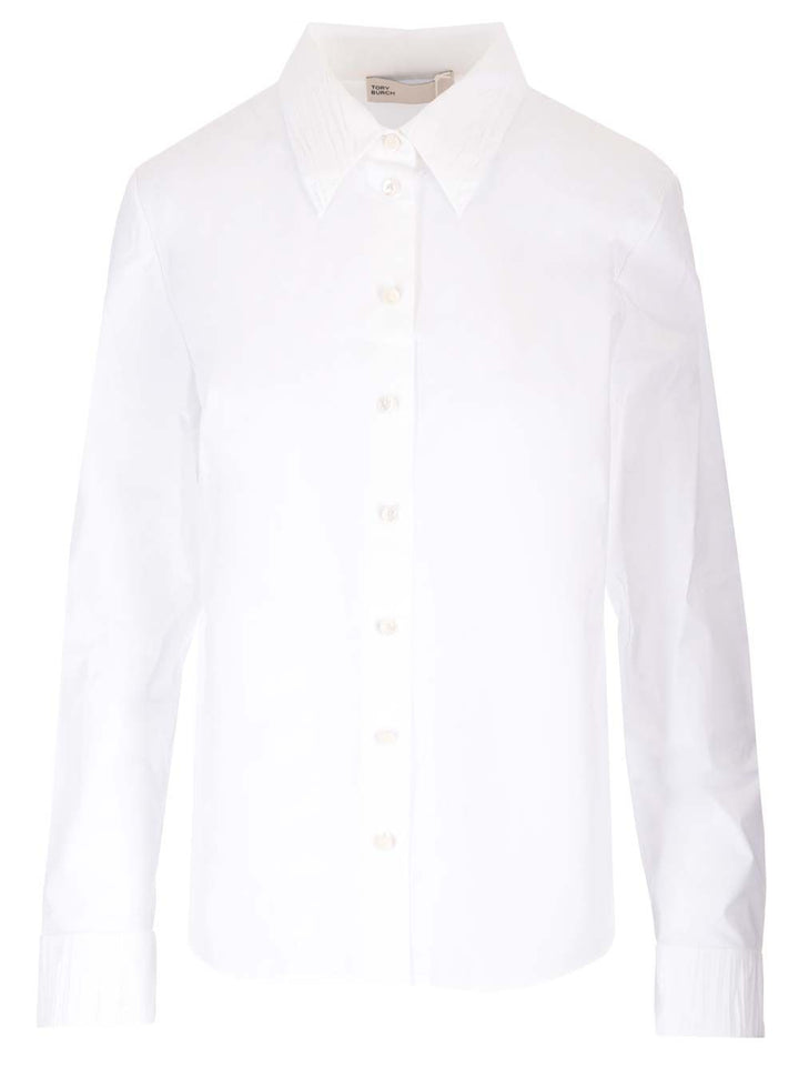 Tory Burch Crimped Collar Shirt Shirts - White | da06f7d986955d2cf3bb33c836e06ed06c8a70ef