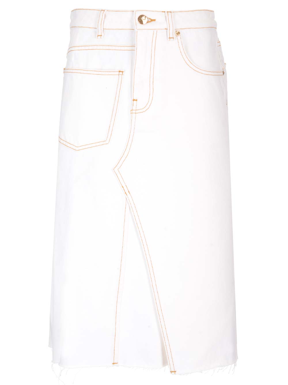 Tory Burch Deconstructed Denim Skirt Skirts - Beige | 67b333470ef824242e9fdaf6d5e9e5a35d25ff36