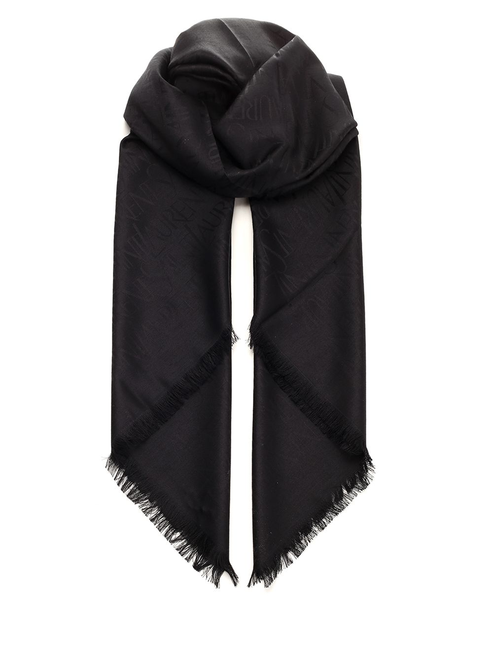Saint Laurent Monogram Ysl Jacquard Scarf Scarves And Foulards - Black | ecbb3a869452acc92e49afe8bd019cf32880e53d