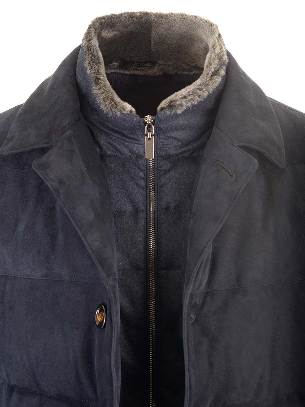 Al Duca D'Aosta Leather And Wool Jacket Jackets - Blue | d99284c6314fea62a8fcae548f1cdd85747c536e