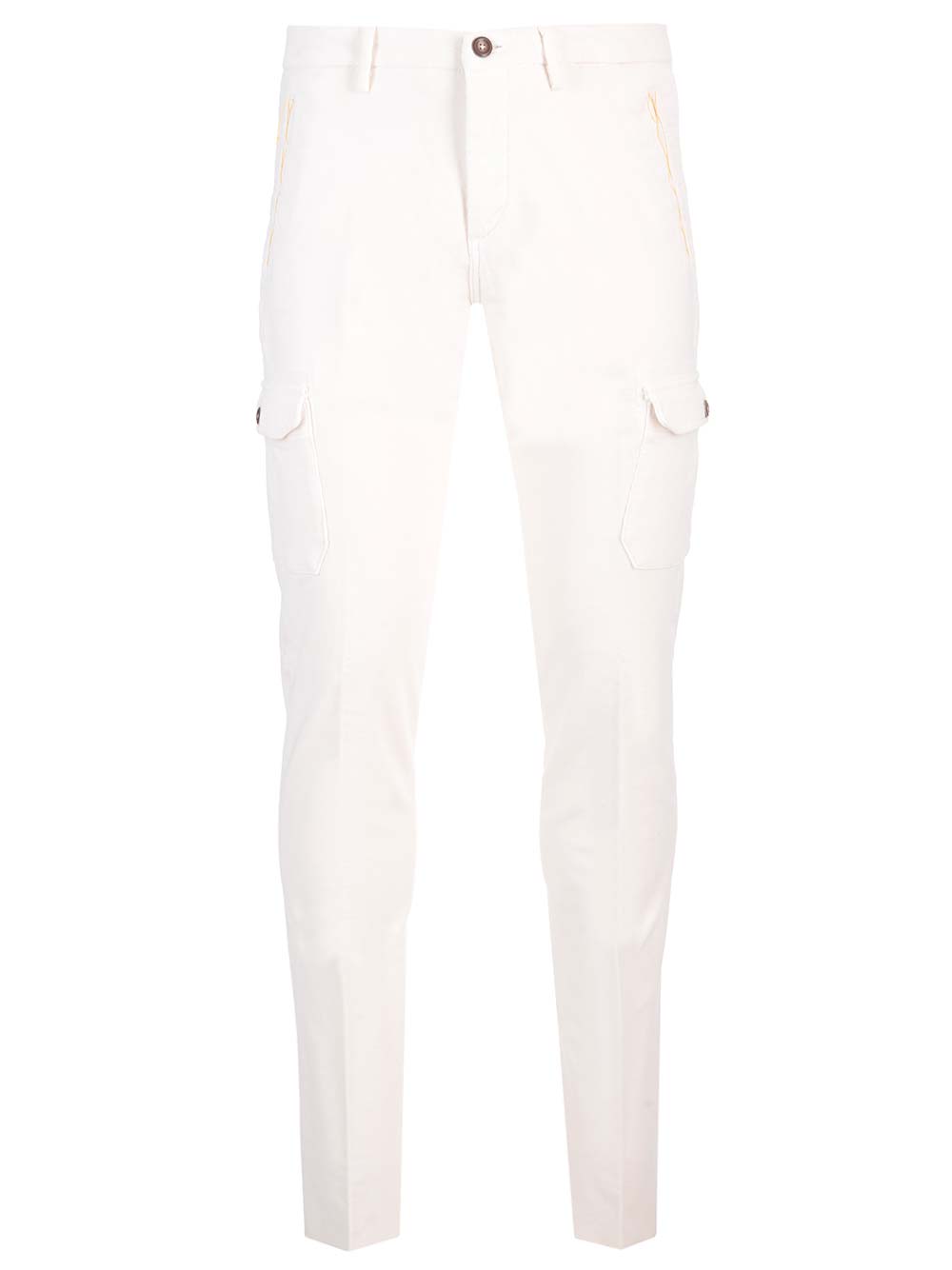 Al Duca D'Aosta 1902 Velvet Cargo Trousers - White | 46357bba286e154f0acf9c4e58279bc020ae3da5