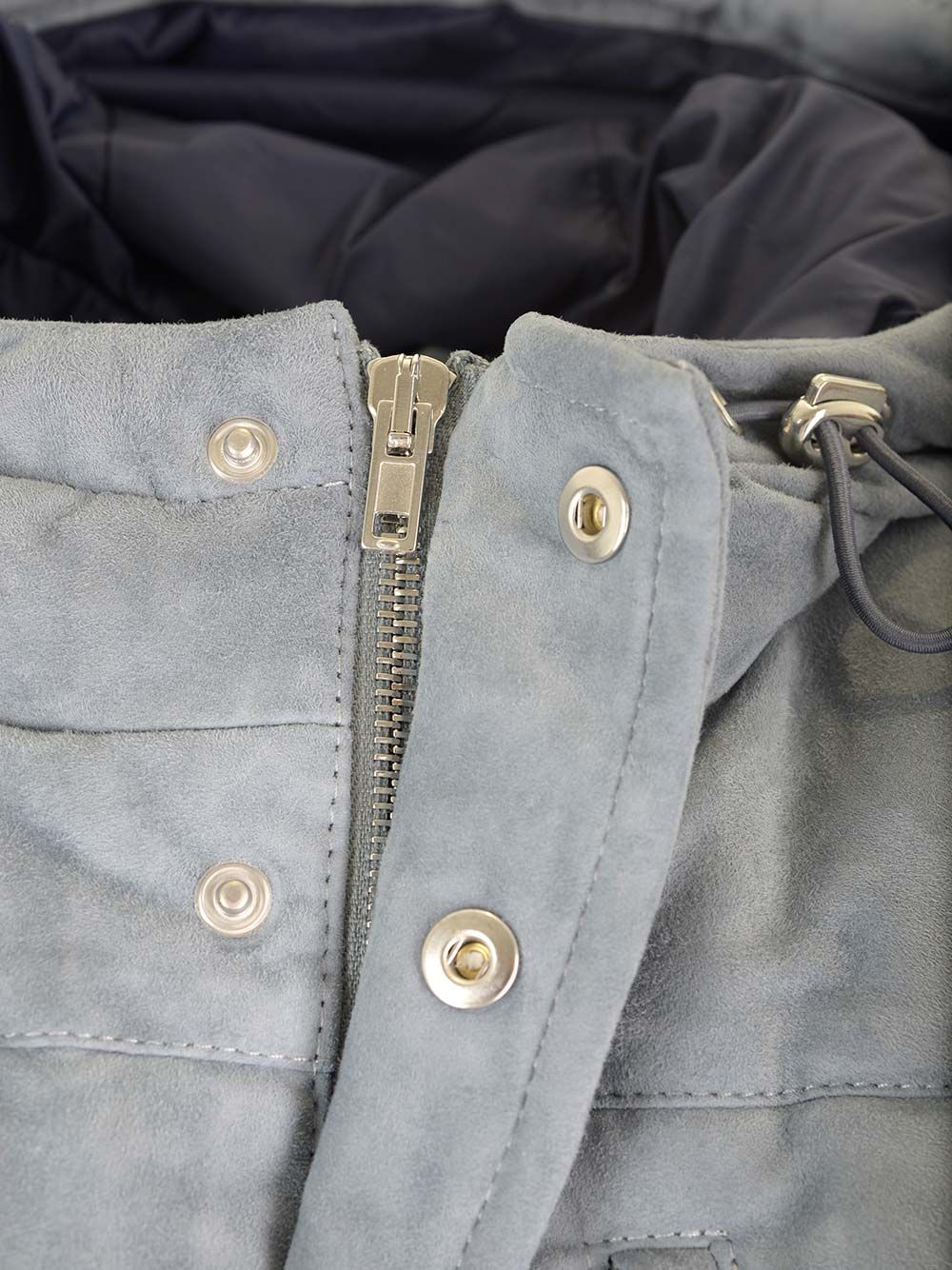 Al Duca D'Aosta Suede Hooded Vest Jackets - Grey | ec179b110a0c1f52521b0113b6e7d1ab324a338a
