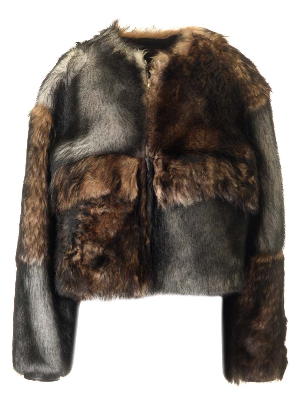 Durazzi Milano Crewneck Fur Coat Jackets - Multicolor | 4864ebf2a04ea6ecb576d14de8014bee67211104