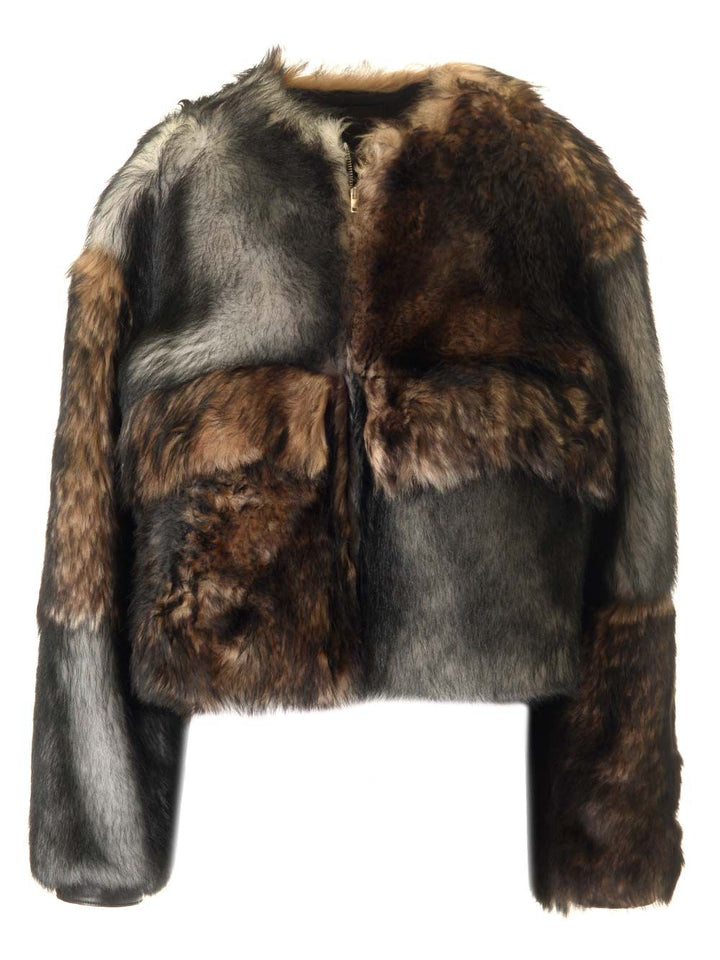 Durazzi Milano Crewneck Fur Coat Jackets - Multicolor | 4864ebf2a04ea6ecb576d14de8014bee67211104