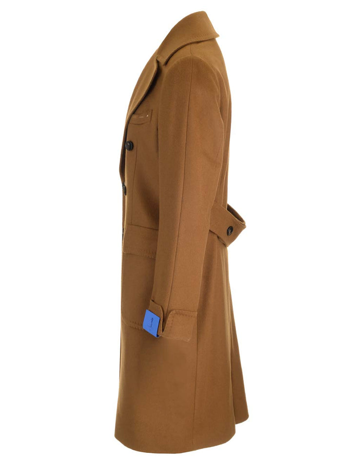 Guarinucci Ulster Tobacco Coat In Virgin Wool And Cashmere Coats - Brown | f4de299aa46d34d02f2fe91f77d04a2744d47ea0