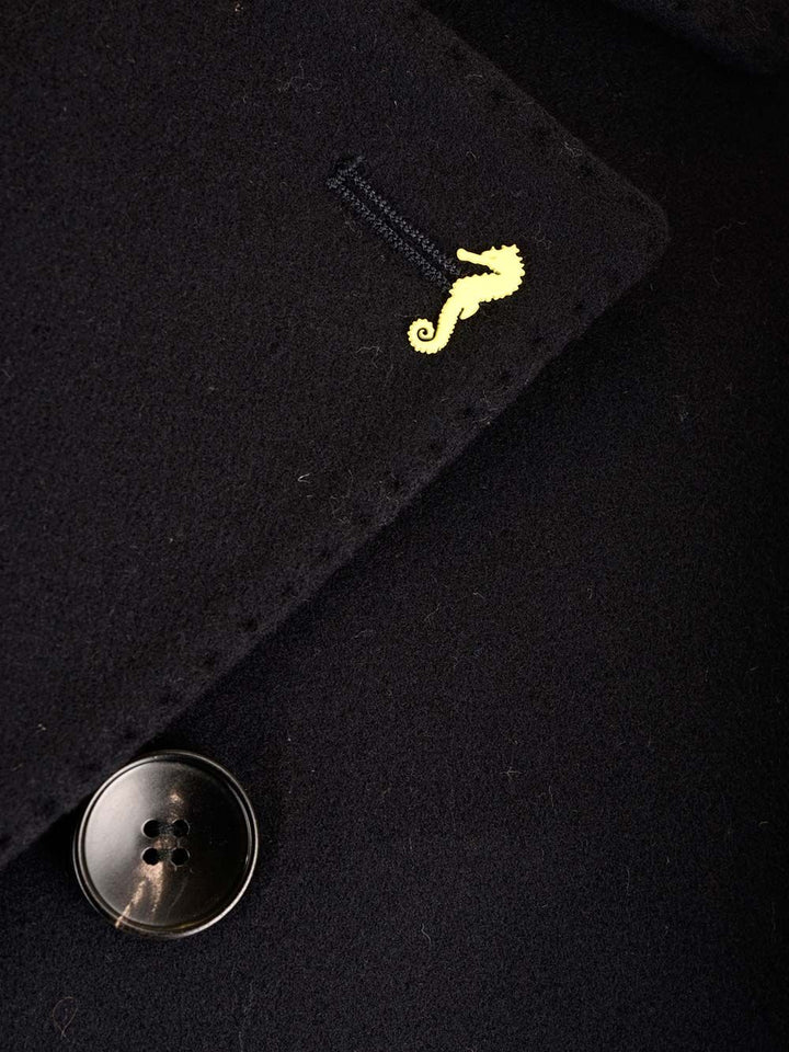 Guarinucci Short Double-Breasted Coat Jackets - Blue | a55152edd0f7389fd1d98146139bf932a3e66ead