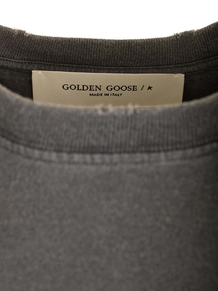 Golden Goose Deluxe Brand Distressed T-Shirt - Grey | 328c299ac3deae3f28780789c7a921205ceae5b0