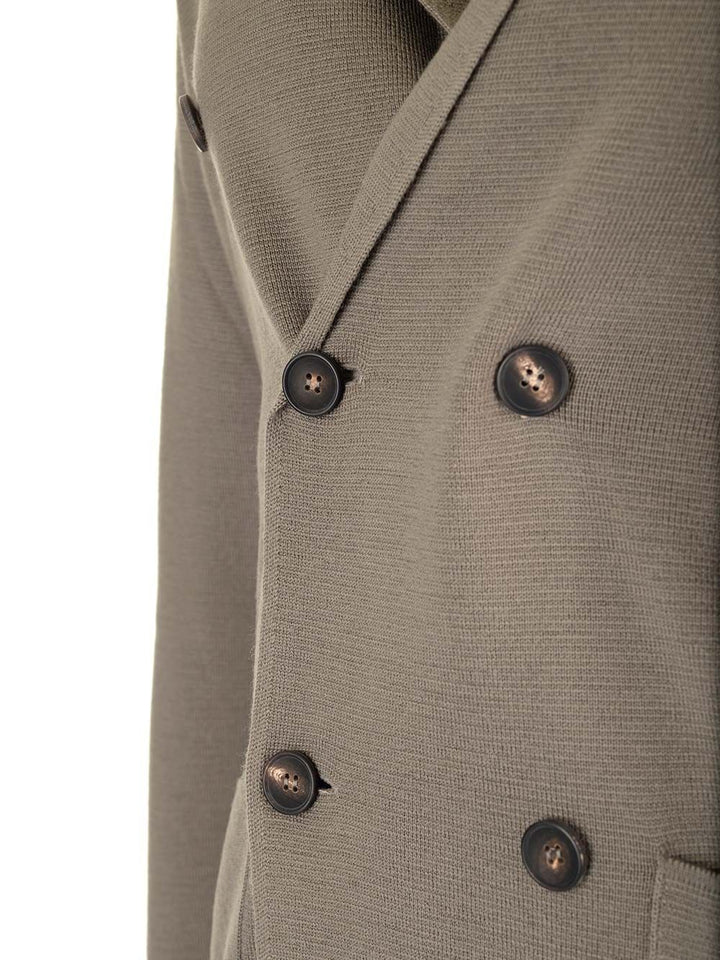 Al Duca D'Aosta Blue Double-Breasted Jacket Knitwear - Brown | ab7a0849cde771827bf74980885a9974b43ba143