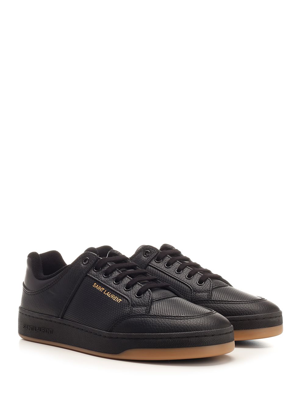 Saint Laurent Sl/61 Low-Top  In Perforated Leather Sneakers - Black | eaa65d636dc3a8b01108dc71f1532a4b7259f4da