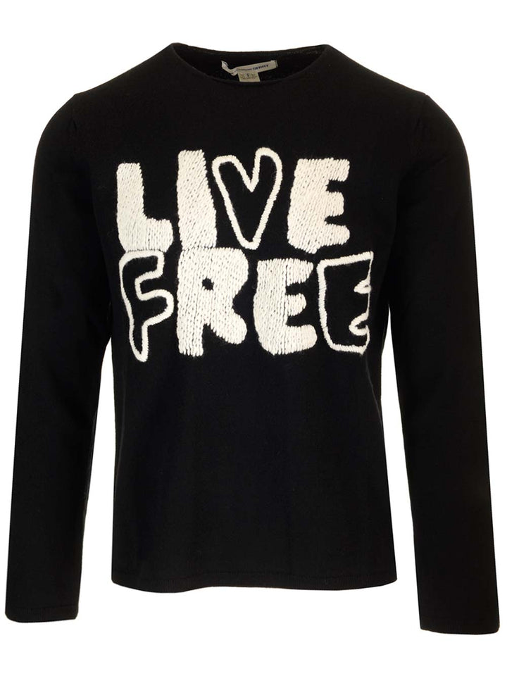 Comme Des GarçOns Shirt Live Free Knitwear - Black | ba587c6fcccfa5a7f5c1609b7a7e97ecac1cbb9d