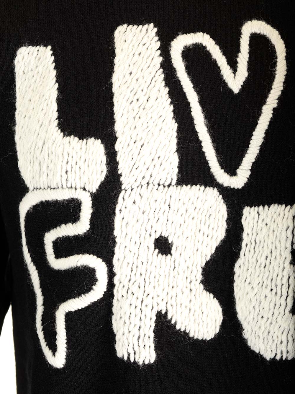 Comme Des GarçOns Shirt Live Free Knitwear - Black | bcea4d5afa9e216d47f59cbbefdc0e79280129f6