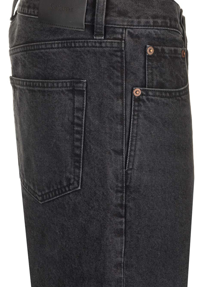 Saint Laurent Straight-Leg Jeans - Black | cc3390a6dff6c4f97d3f236fd97d48951ee017a1