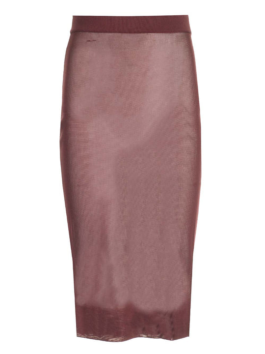 Sheer Pencil Skirt Skirts Bordeaux