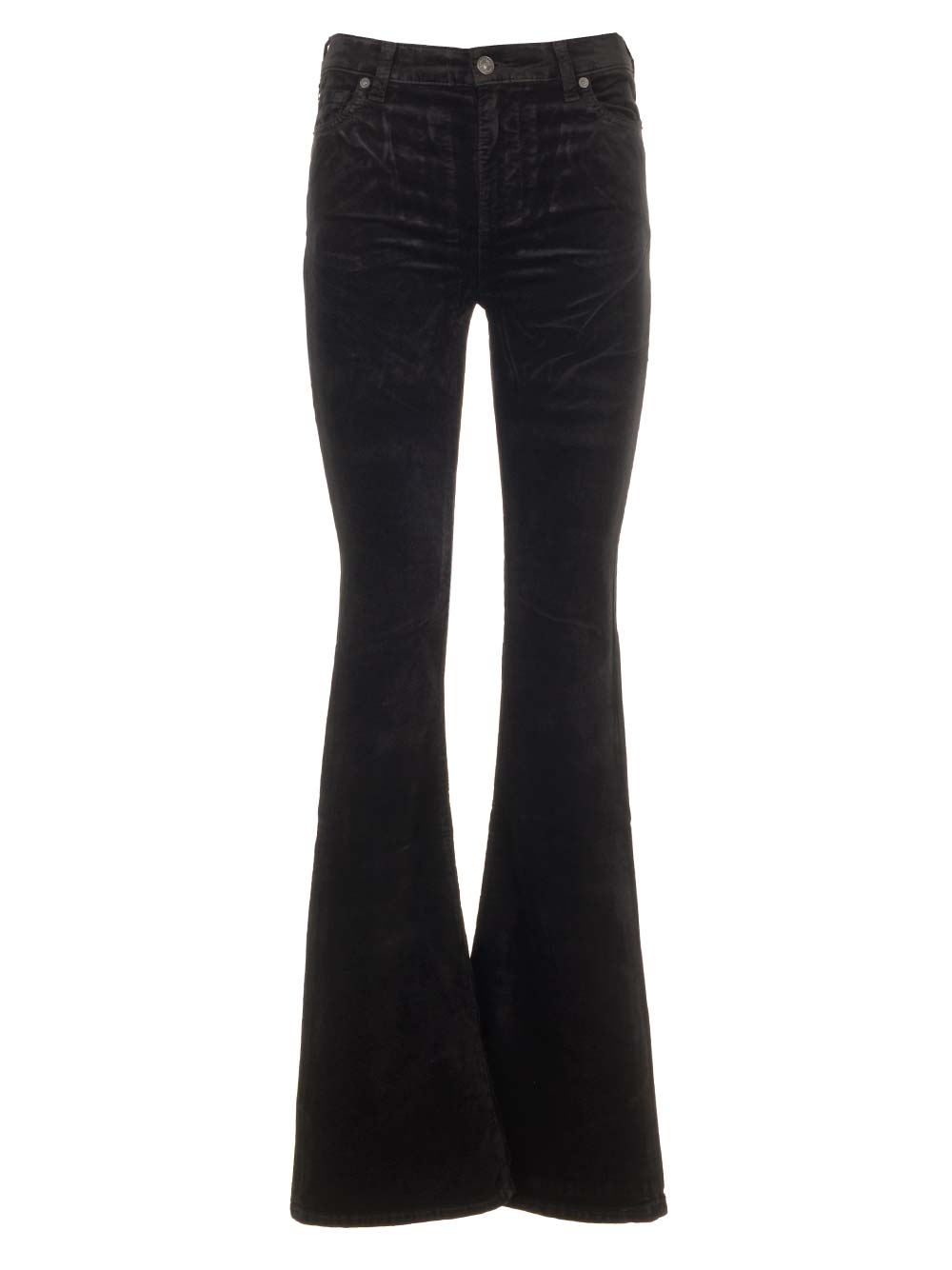 7 For All Mankind Velvet Flared Jeans - Black | 4a451ee726af67cf8dcc5823683bb0cad23e3328