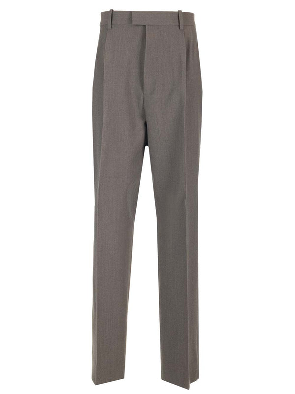 Stretch Wool Tricotine Trousers Grey