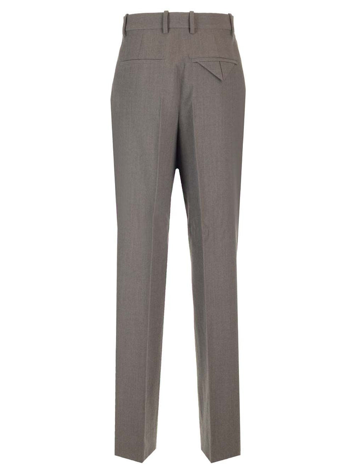 Bottega Veneta Stretch Wool Tricotine Trousers - Grey | 10c7071c8785a04eb6f75e5dc06a1519defa6772