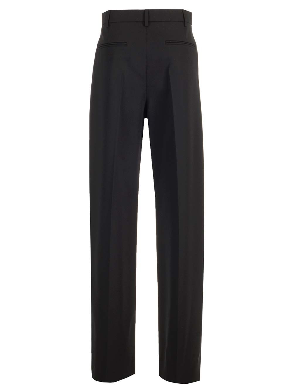 Valentino Garavani Grisaille Wool Trousers - Black | 93f2579bf2a982da73ae7463e6c7ae4ea16bc8f4