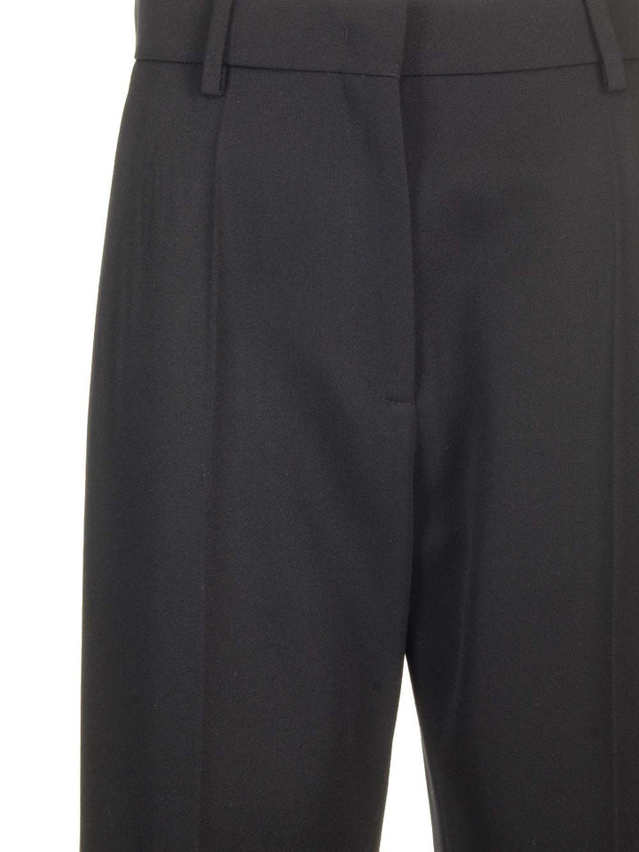 Valentino Garavani Grisaille Wool Trousers - Black | 27cdfaa69c5a1cf90095184da61af7a8e09dc112