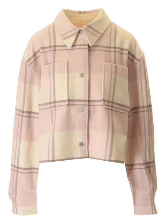 Boxy Fit Flannel Shirt Coats Rose