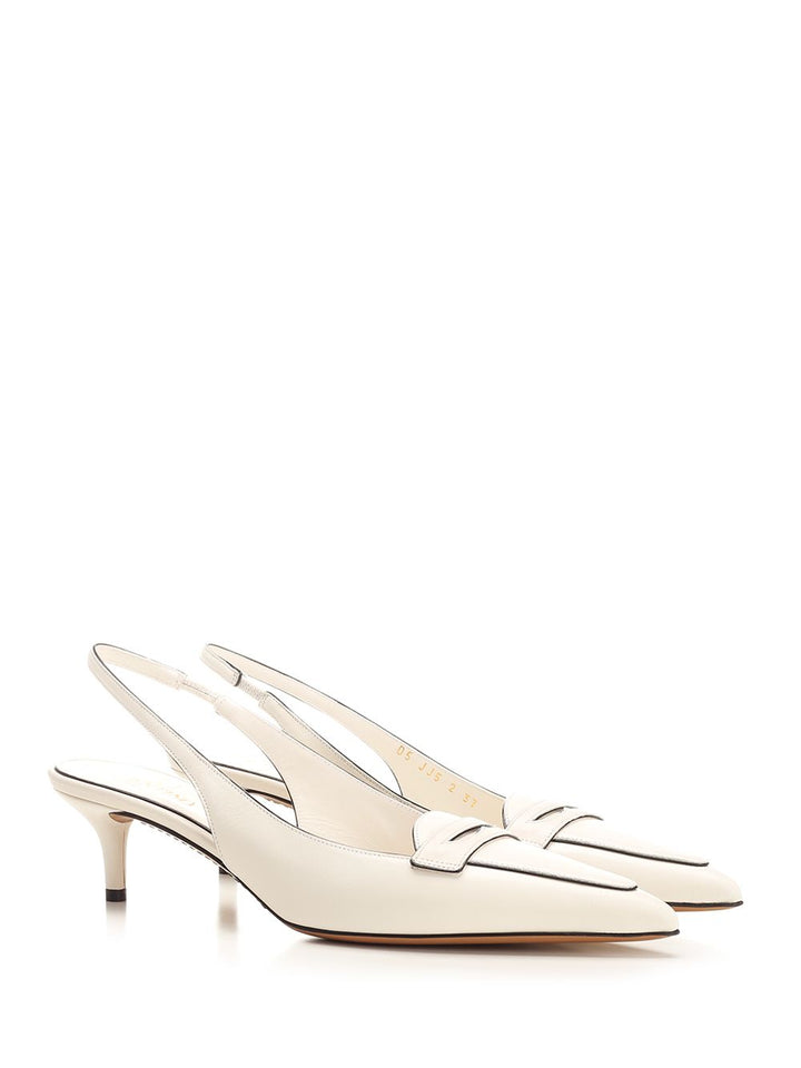 Valentino Garavani Loafer Sling Back Pumps - White | 3407ce88c9e3ab6ac7cc4a1f7a1e7ced235fa099