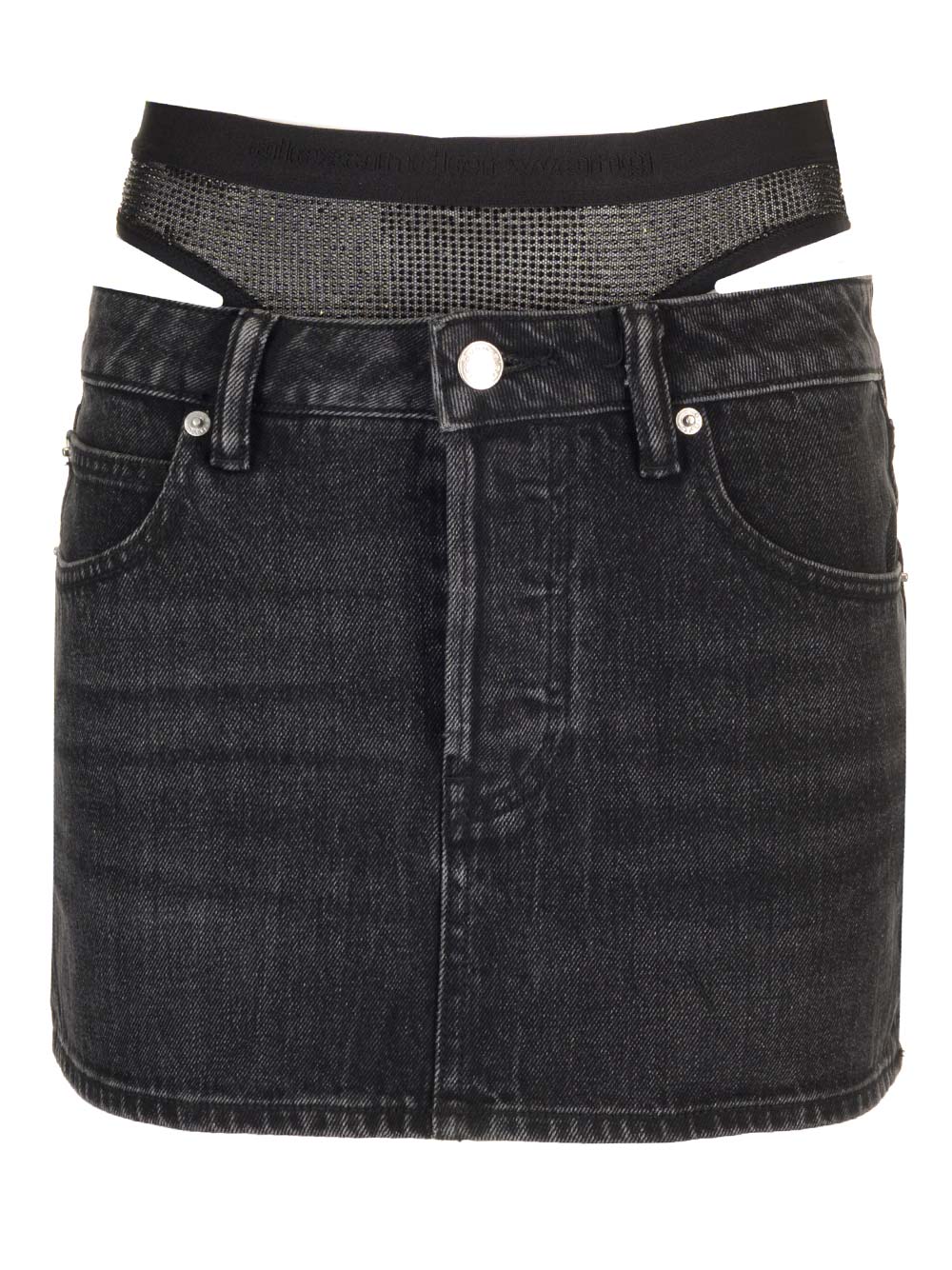 Alexander Wang Denim Mini Skirt Skirts - Grey | 134c368c4076c903f4e6c5164d564238dbe8b229