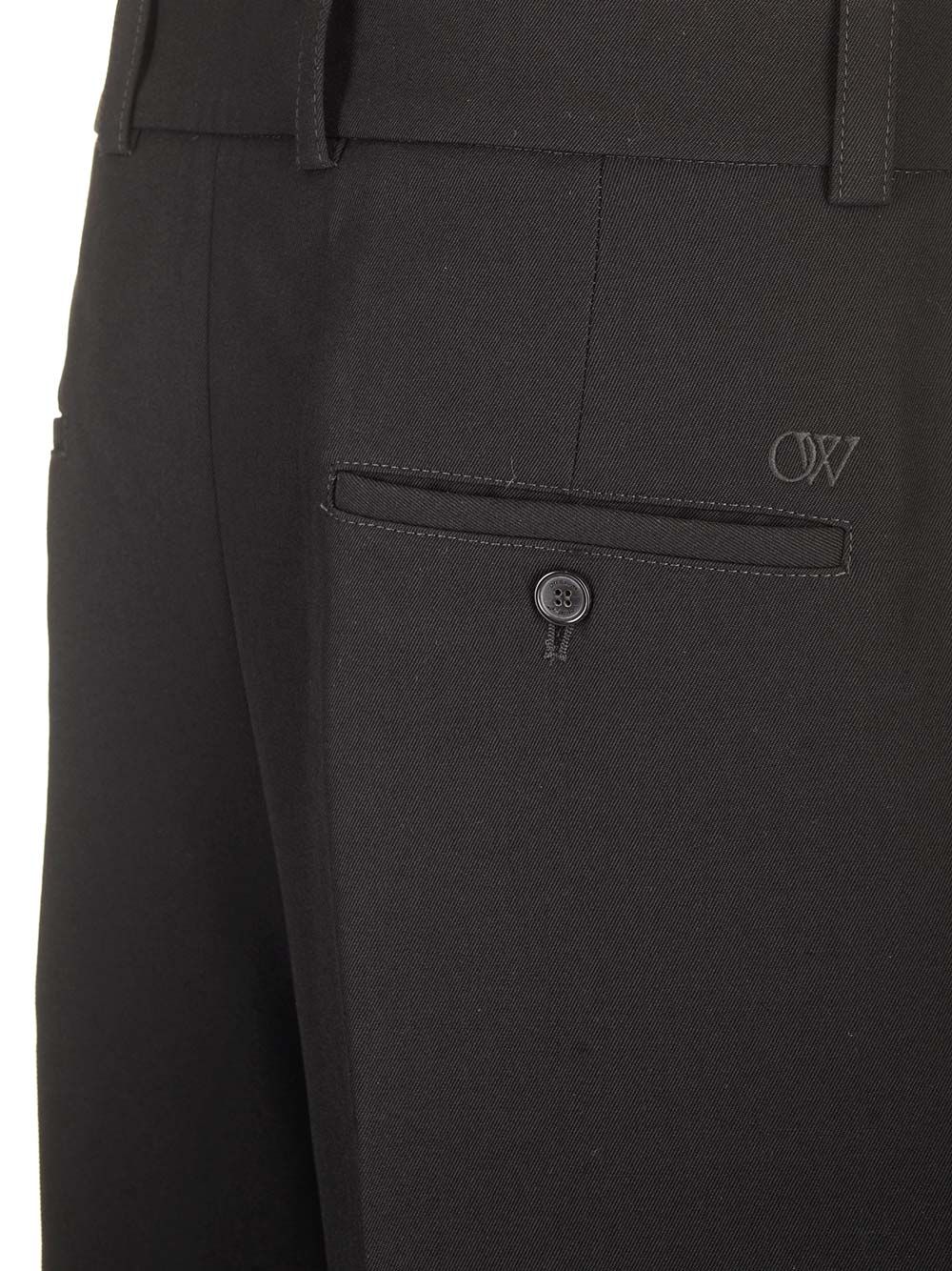 Off-White Virgin Wool Trousers - Black | 8059122af9d09f28e3da0e6a58b6d79fc7fb8530