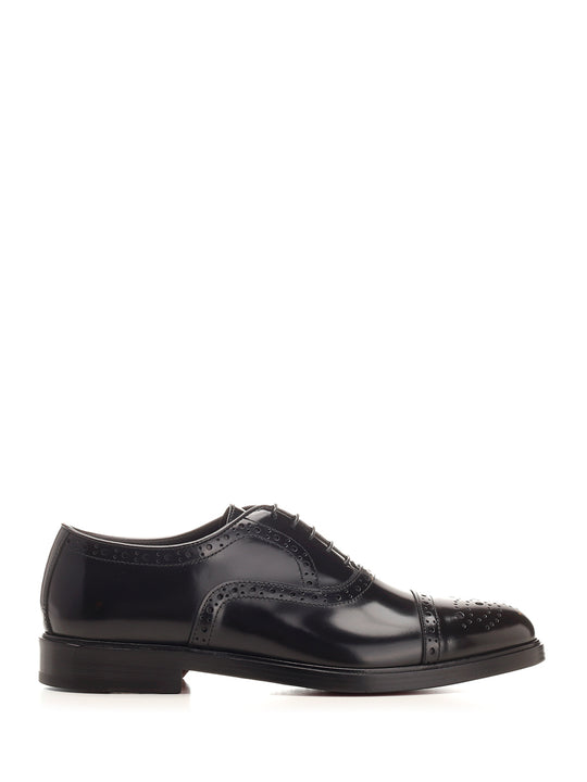 Duilio Classic Leather Shoe Lace-Up Shoes Black