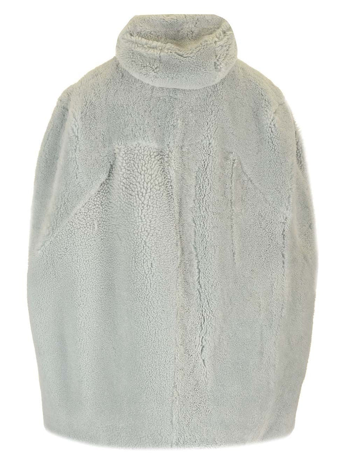 Rick Owens Shearling Vest Coats - Light blue | ed74fe6dd256dfc22c8d2fbf33fafa354ce65cbd