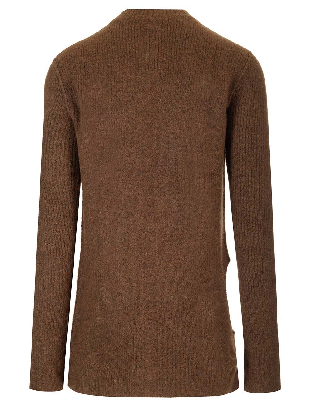 Rick Owens High Neck Sweater In Alpaca Knitwear - Brown | 89477614b4f41c4d13abc2d224802ac1ad46eef0