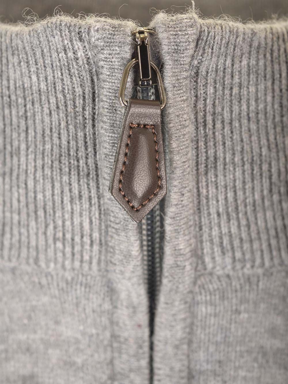 Al Duca D'Aosta Maglia Serafino In Cashmere Knitwear - Grey | 346f7c069dd883ed118bb353b45eb72613a365cb