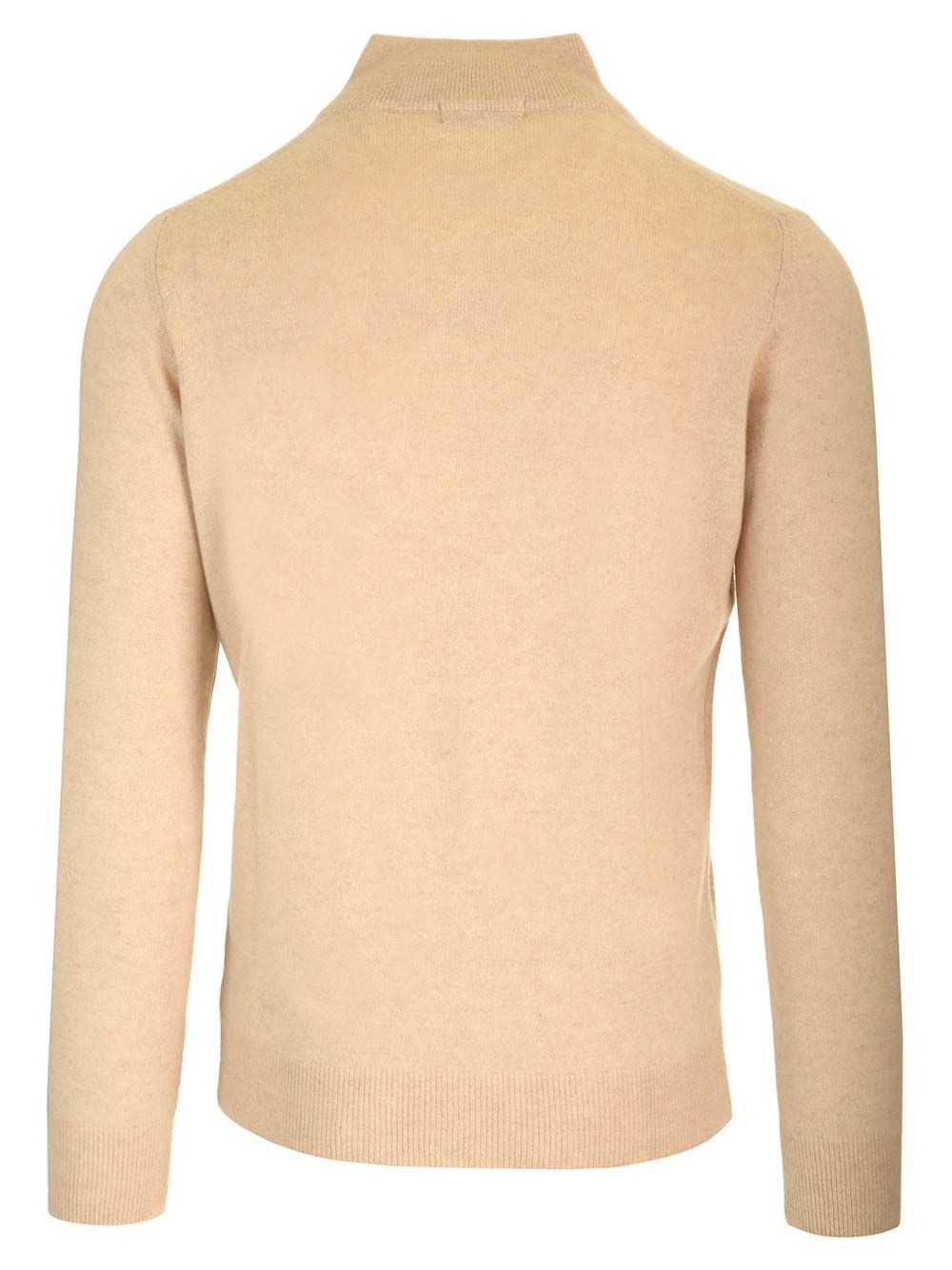 Al Duca D'Aosta Maglia Serafino In Cashmere Knitwear - Beige | 6c0f2dcd2fd5ab6c211cf18d6feca12754c897aa