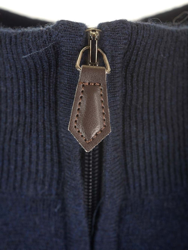 Al Duca D'Aosta Maglia Serafino In Cashmere Knitwear - Blue | f7a6617a1a941fdd6d10eb299c428f2f0f73f10f
