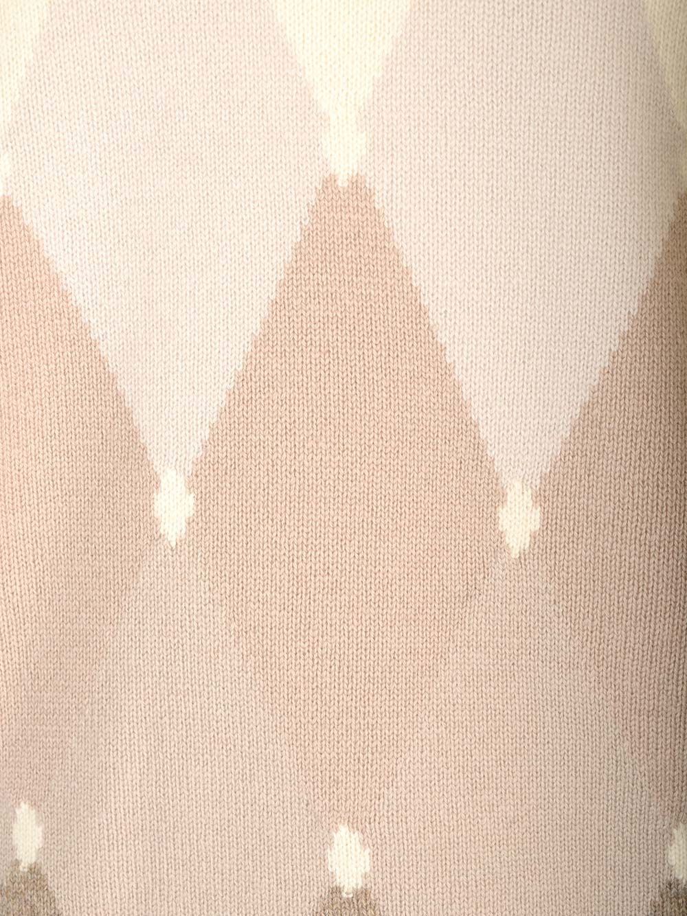 Ballantyne Double Yarn Cashmere Diamond Sweater Knitwear - White | ddd3674f6aabb1eb5ca74a9ee7b254506ccc3fd0