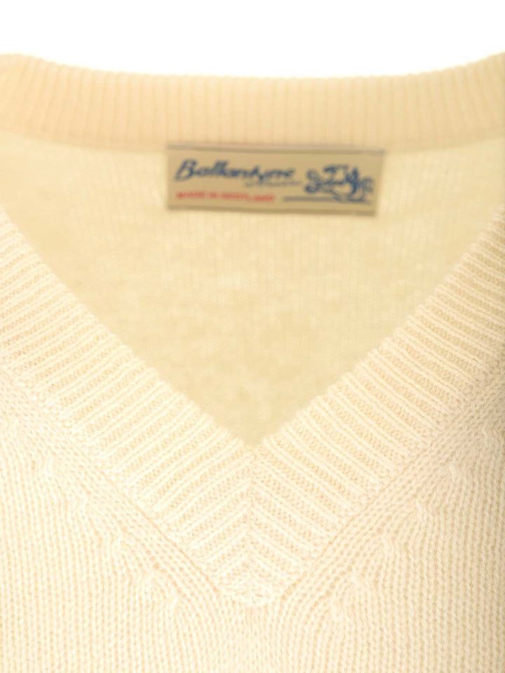 Ballantyne Double Yarn Cashmere Diamond Sweater Knitwear - White | 895e837325238467b43c712b761a4db6fff0d9f7