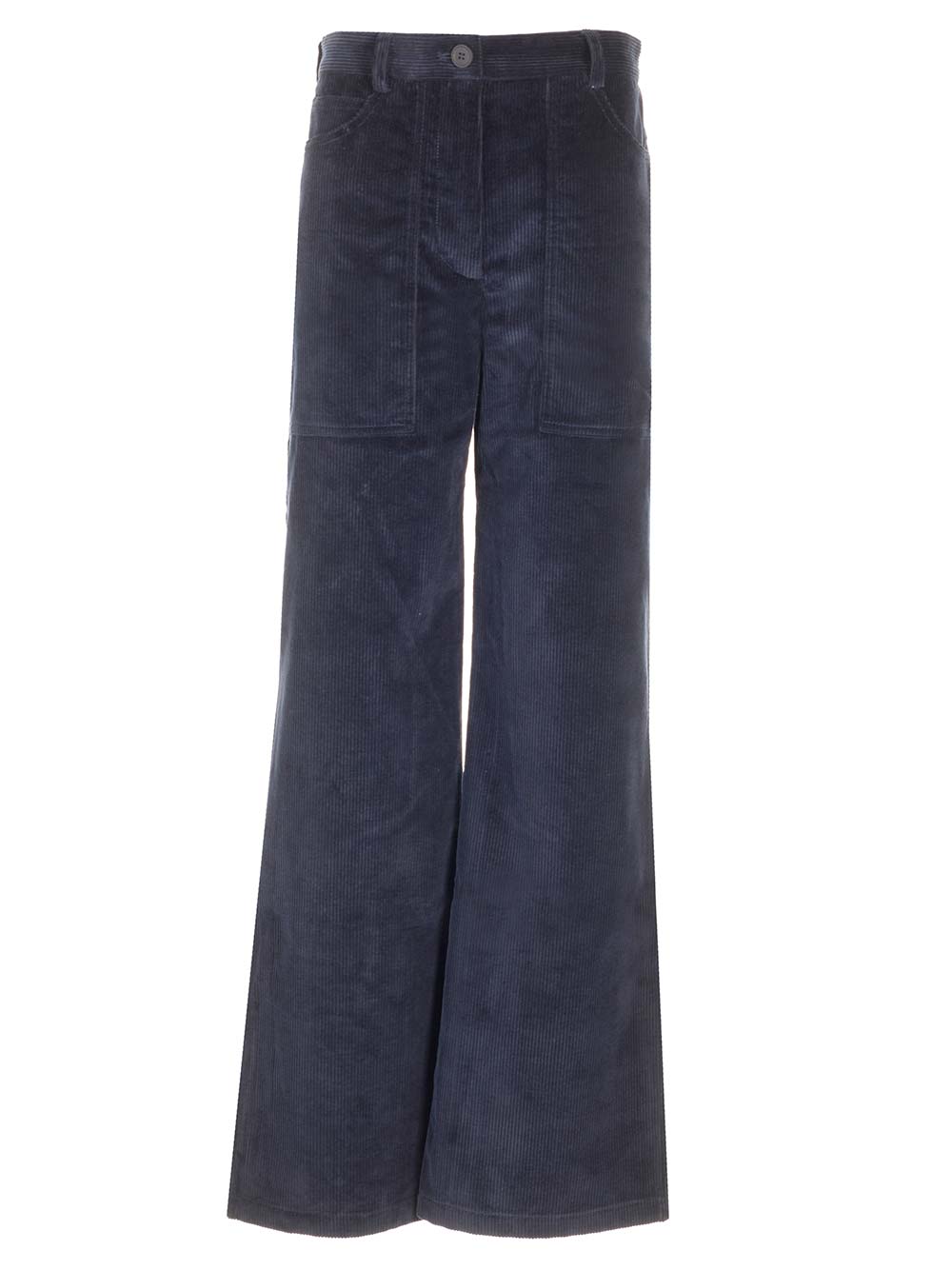 Maison KitsunÉ Corduroy Trousers - Blue | df965e0edfce0374f5fa4e264bbbc6e9b61b93de