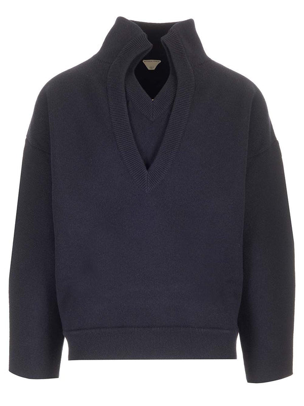 Compact Wool Sweater Knitwear Blue