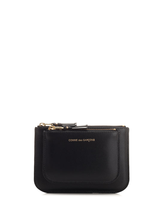 Small Red Leather Coin Purse Wallets Black