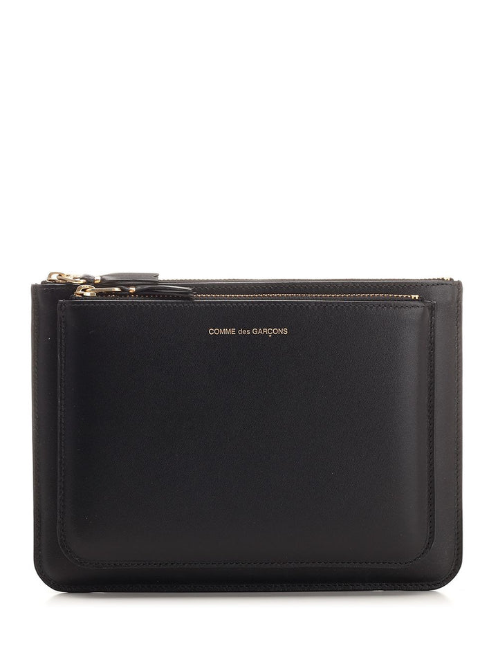 Comme Des Garcons Wallet Black Leather Pouch Small leather goods - Black | c7e8a251854383f56a57a89567f45ab19003d8de