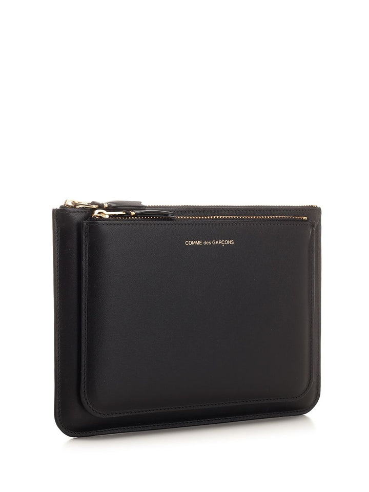Comme Des Garcons Wallet Black Leather Pouch Small leather goods - Black | 252a88229bf43c241fe25d0f6827cdcb87f70ddf