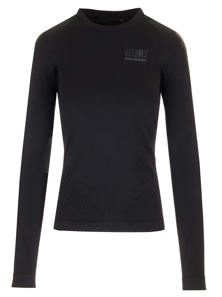 Mm6 Maison Margiela Black Thermal Shirt T-Shirt - Black | 2f27b24677350a6e4047e0037b1938811f9b5e42
