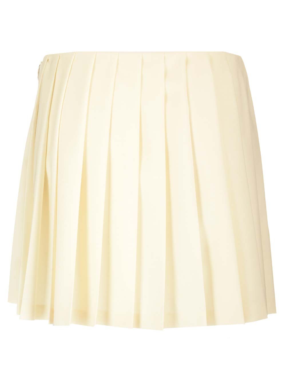 Miu Miu Pleated Mohair Canvas Skirt Skirts - Beige | c28f8412a0bedd1ce3decee1278a21bd9abbbb2f