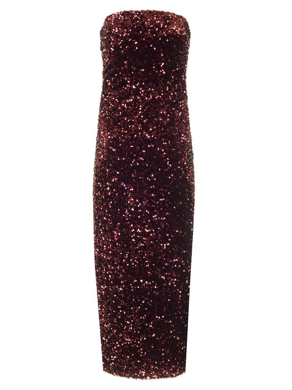Sequins Bustier Dress Dresses Bordeaux
